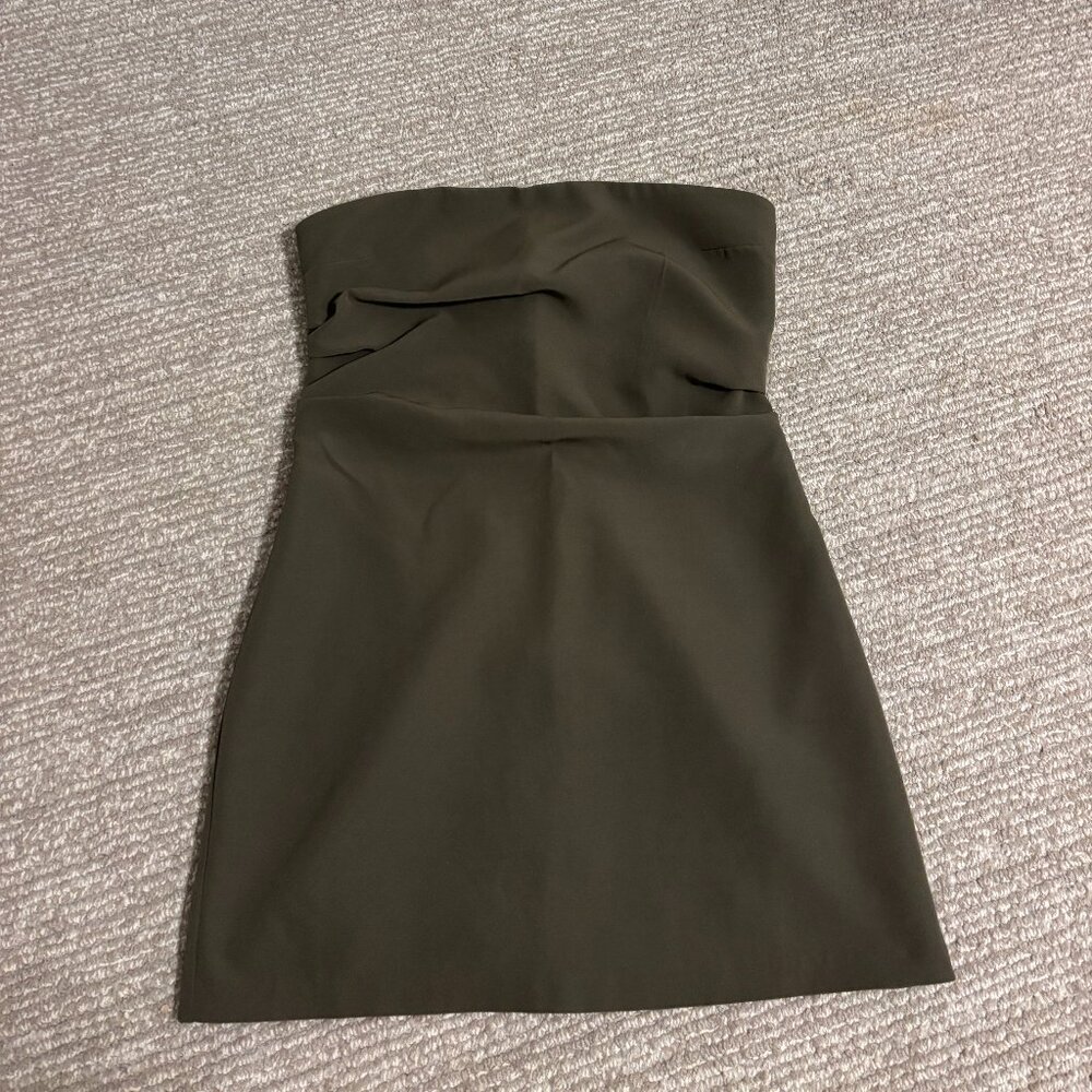 Dark Green Formal Strapless Dress